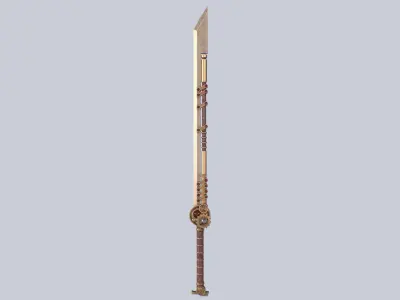 Steampunk blade Low-poly 3D model buy