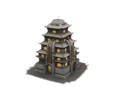 Sci fi pagoda 3D model