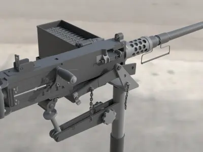 Browning M2 -  High Poly 3D model