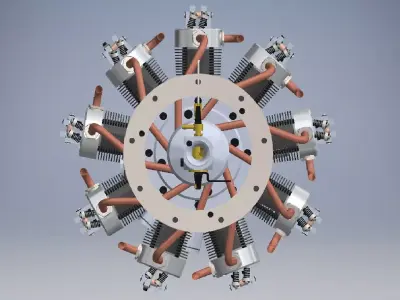 RS9 Radial Engine  3D model