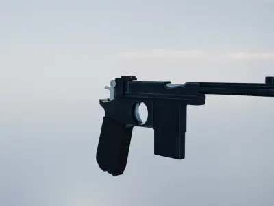 Bergmann1908 Low-poly 3D model