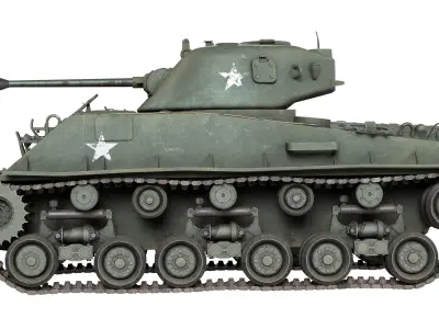 M4 Sherman Tank Low-poly 3D model