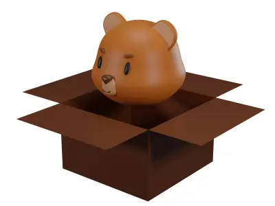 Head Bear in a Box 3D model 3D model