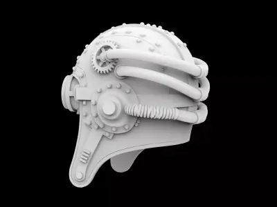 Steampunk Aviator Helmet 3D Print Model 3D print model purchase