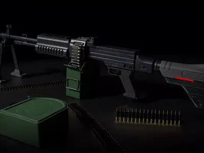 DPR LMG Low-poly 3D model