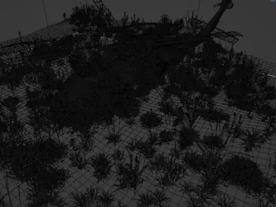 Cinematic Destroy helicopter scene 3D model