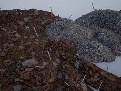 Stone-Brick Rubble Piles Collection 3D Model Pack