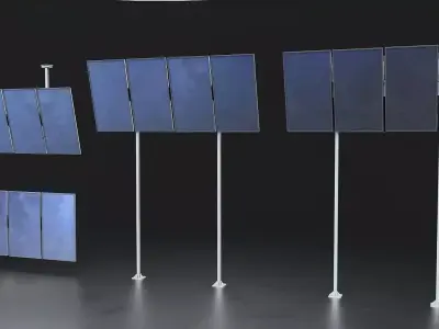 Solar Panel Array Low-poly 3D model