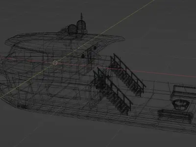Golden yacht 3D model