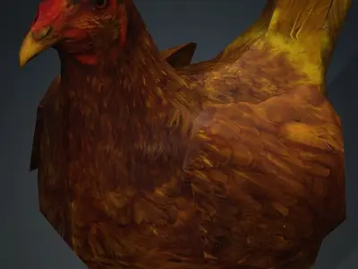 Free low-poly Hen Free low-poly 3D model