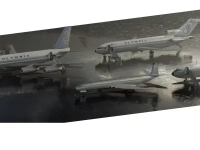 Boeing 720-051B  727-200  707-320B  De Havilland DH-106 COMET 4B 3D model