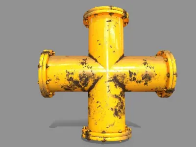 pipe set valve Low-poly 3D model