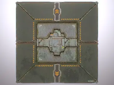 PBR Sci-Fi Spaceship Texture 34 Low-poly 3D model
