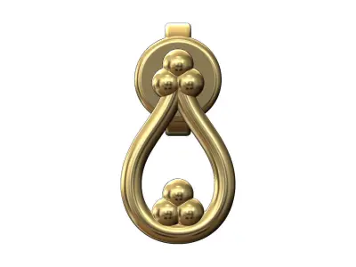 Bead crown vintage stud earring 3D print model