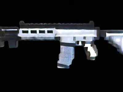 pixelated assault rifle 3D model