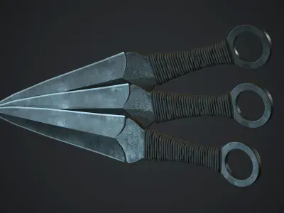 Throwing Knife PBR Game Ready Low-poly 3D model purchase