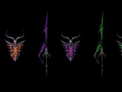 Pure Evil - Sword and Shield Low-poly 3D model