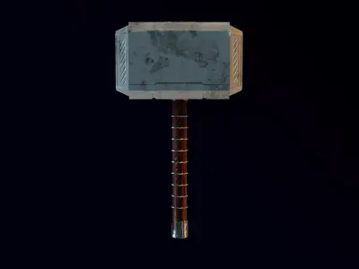 Mjolnir Hammer Free low-poly 3D model