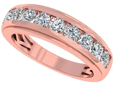 Round Diamond Channel set Band 3D print model purchase
