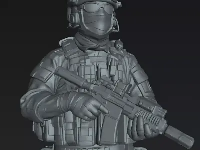 Modern Tactical Soldier Squad  4 Military STL Miniatures Pack