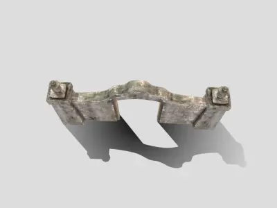Ruined entrance way Low-poly 3D model