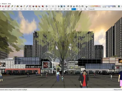 Sketchup Commercial Complex 156 3D model
