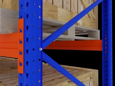 Metal Rack Low-poly 3D model