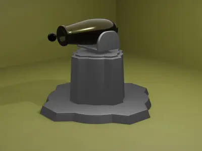 cannon weapons Base for game 3D model
