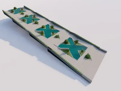 park-public park-Private Park Landscape 3D model 2