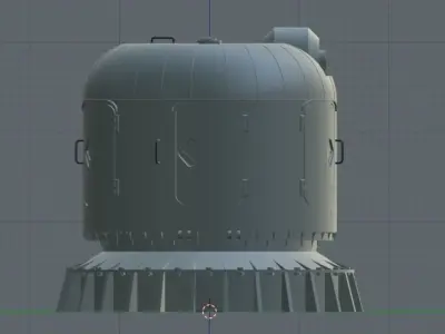 Russian naval gun AK-176 3D model