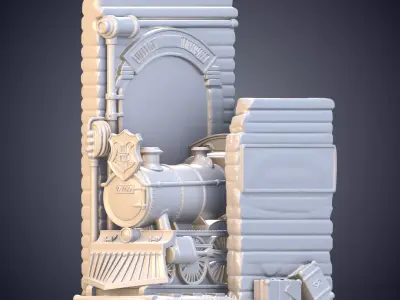 Magical Express Train Station Booknook Diorama PM-938 3D print model