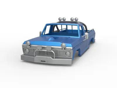 Shell of vintage Monster Truck V1 Scale 1 to 25 3D print model