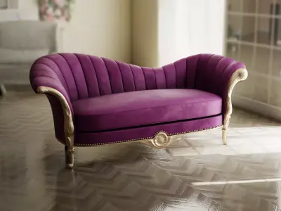 Furniture Sofa Chaise Lounge 001 Low-poly 3D model