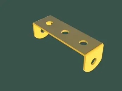 Double angle strip 3x1x1 Holes - Meccano part Free 3D model