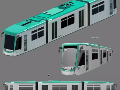 Tram TRAMBAIX Barcelona Low-poly 3D model
