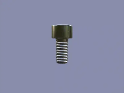 Steel Stained M6 Bolt Allen Cap with PBR 4K Textures 3D model