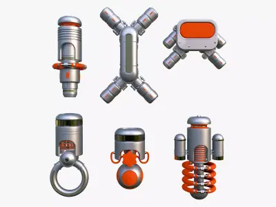 SciFi Tech Modules Set M1 3D model