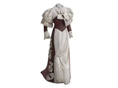 Mary King Scrimgeour Embellished Velvet And Satin Gown 3D model