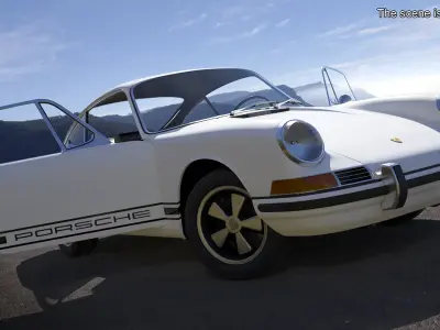 White Porsche 911 1968 3D model
