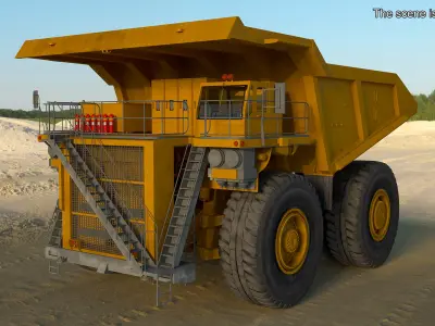 Mining Dump Truck Rigged for Cinema 4D 3D model