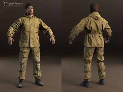 Russian uniform of the middle 90s 3D model