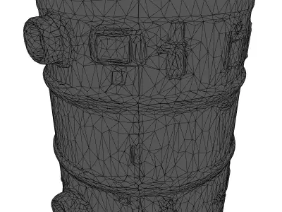 SciFi Futuristic Power Cylinder Low-poly 3D model