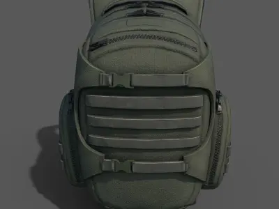 Human Backpack military Scifi  Low-poly 3D model