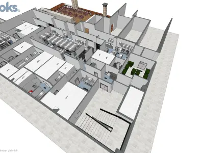 Casino Commercial Kitchen Bar Open Buffet and Cold Rooms 3D model