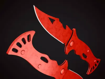 Knife 3 E Low-poly 3D model
