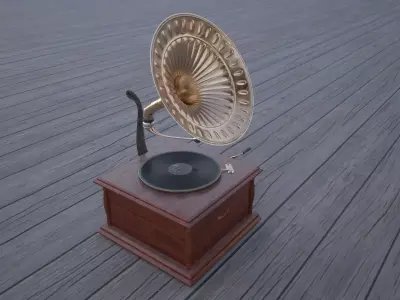Vintage Gramophone 3D model
