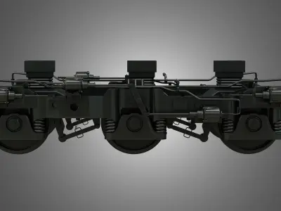 Locomotive 3-Axle Trucks - HiAd Truck 3D model