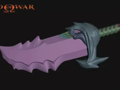 Blades of Chaos  Sword Low-poly 3D model