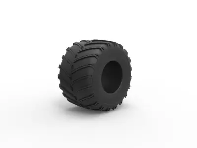 Monster Jam tire 10 Scale 1 to 25 3D print model
