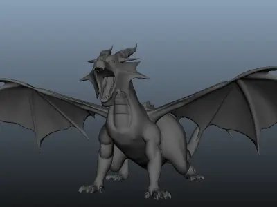 Dragon Game Model With Rig Low-poly 3D model